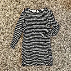 Black/white striped dress